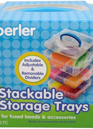 Perler Bead Large Organizer Stackable Storage Container Bead Trays, 3pc.