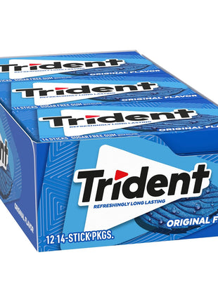Trident Original Flavor Sugar-Free Chewing Gum, 12 Packs of 14 Pieces (168 Total Pieces)