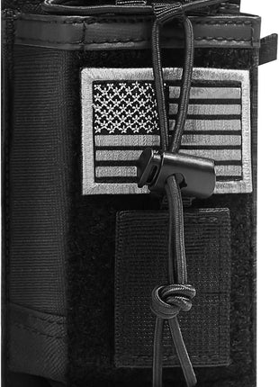 Tactical Molle Radio Holster Holder Case Military Heavy Duty Pouch Bag for Two Ways Walkie Talkies Adjustable Storage with 1 Pack Patch