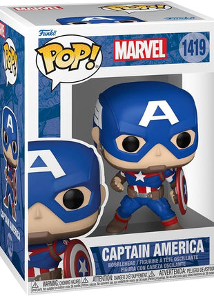 Funko POP! Marvel: New Classic - Captain America | Official Superheroes Merch - Collectable Vinyl Figurine for Shelf Display - Birthday Gift Idea for Fans and Collectors