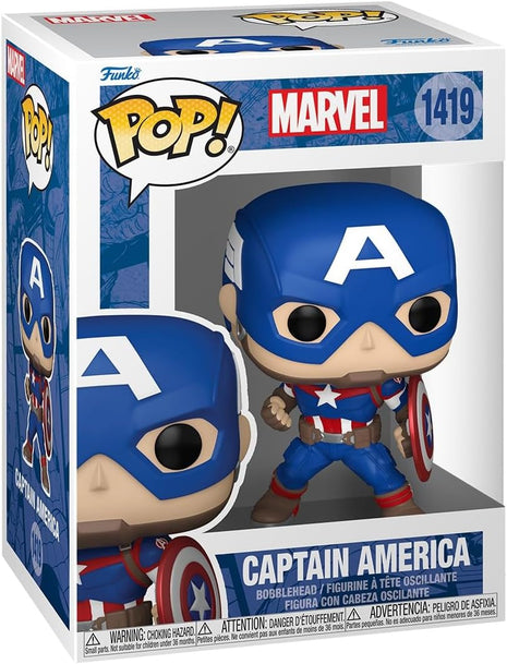 Funko POP! Marvel: New Classic - Captain America | Official Superheroes Merch - Collectable Vinyl Figurine for Shelf Display - Birthday Gift Idea for Fans and Collectors