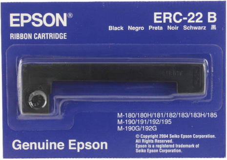 Genuine Epson (ERC-22B) Black Ribbon Cartridge For: M-180, M-181, M-183, M-185 ERC-22B