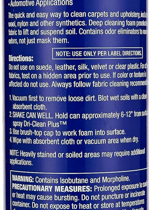 Blue Coral DC22 Upholstery Cleaner Dri-Clean Plus with Odor Eliminator, 22.8 oz. Aerosol