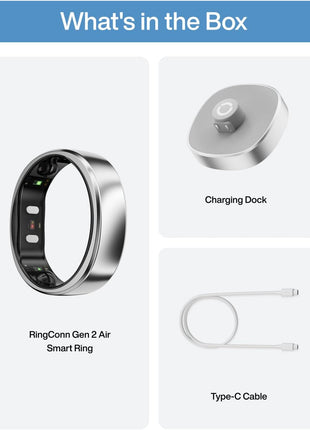 RingConn Gen 2 Air Ultra-Thin Smart Ring(Size 10, Galaxy Sliver)