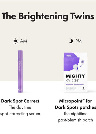 Hero Cosmetics Dark Spot Correct Spot-Fading 15% Vitamin C plus Hyaluronic Acid Serum. Improves the Look of Post Blemish Marks in 7 Days. Twist Applicator and Rollerball Tip for Easy Application. 10mL