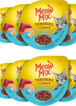 Meow Mix Tender Favorites Poultry & Beef Variety Pack, Wet Cat Food, 2.75 oz Cup (24 Pack)