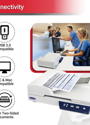 Visioneer Xerox Duplex Combo Flatbed Scanner with Automatic Document Feeder