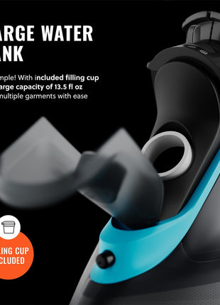PurSteam SteamBurst+ with Ceramic Soleplate, Powerful Steam, Self-Clean | 1750W | Ceramic Soleplate | Adjustable Steam | Self-Clean | Anti-Calc | Anti-Drip | Powerful Steam for All Fabrics