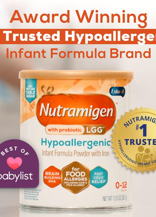 Enfamil, Nutramigen Hypoallergenic Baby Formula with Iron, Lactose Free, Colic Relief from Cow's Milk Allergy Starts in 24 Hours, Brain Building Dha, Probiotic LGG for Immune Support