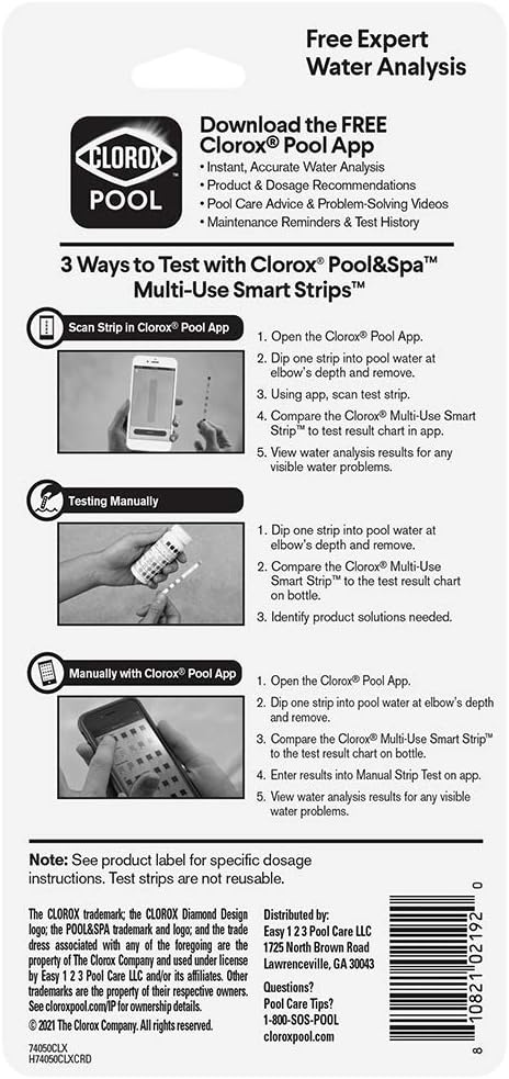 Clorox Pool&Spa My Pool Care Assistant, 50 Test Strips