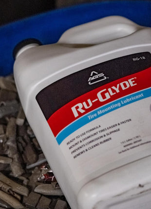 Ru-Glyde Tire Mounting Lubricant by AGS – 1 Gallon | Tire Bead Seating Lube & Rubber Rejuvenator | Prevents Rim Rust | No-Mix, Ready-to-Use Formula for Tire Changers, Auto Shops & DIY Tire Install