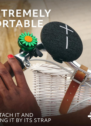 Ultimate Ears MINIROLL Waterproof Bluetooth Speaker - Gentle Black | Ultra-portable, balanced bass, IP67 dustproof, 131 ft (40 m) range