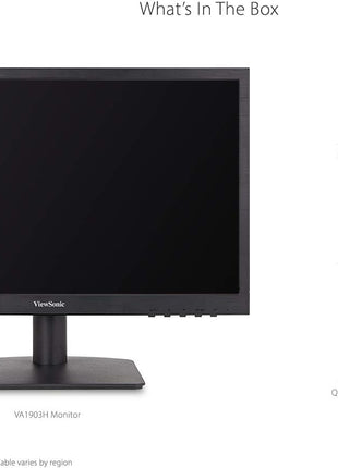ViewSonic VA1903H 19-Inch WXGA 1366x768p 16:9 Widescreen Monitor with Enhanced View Comfort, Custom ViewModes and HDMI for Home and Office