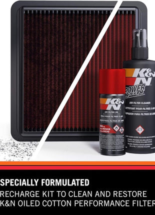 K&N Air Filter Cleaning Kit: Aerosol Filter Cleaner and Oil Kit; Restores Engine Air Filter Performance; Service Kit-99-5000, Multi