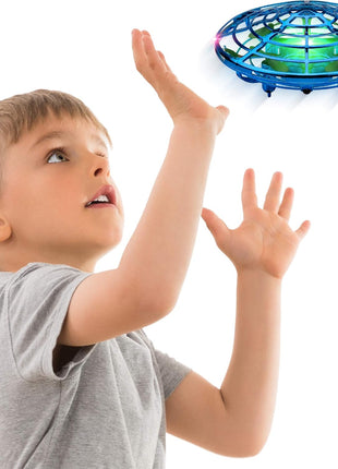 Force1 Scoot Hand Operated Drone for Kids or Adults - Hands Free Motion Sensor Mini Drones, Easy LED Indoor Rechargeable UFO Toy Flying Orb Ball Drone Toys for Boys and Girls (Blue)