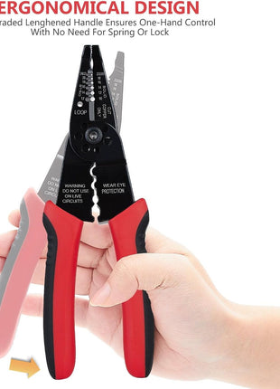 WGGE WG-015 Professional 8-inch Wire Stripper/wire crimping tool, Wire Cutter, Wire Crimper, Cable Stripper, Wiring Tools and Multi-Function Hand Tool