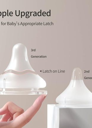 Pigeon Silicone Nipple (S) with Latch-On Line, 1+ Months, 4 Counts | Natural Feel, Slow Flow