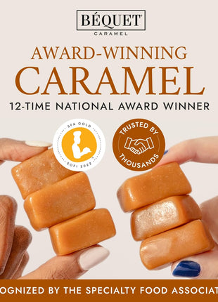 Béquet Celtic Sea Salt Caramels – Soft, Individually Wrapped Gourmet Caramel Candy, Gluten-Free & Kosher – 24 oz Resealable Pouch