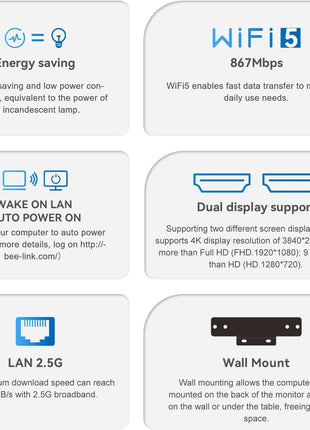 Beelink Mini S12 Pro Mini PC, Intel 12th Gen N100 (4C/4T, up to 3.4GHz), 16GB DDR4, 500GB SSD, Desktop Computer Support Dual HDMI 4K@60Hz, WiFi 6, BT5.2, NAS, Low Power