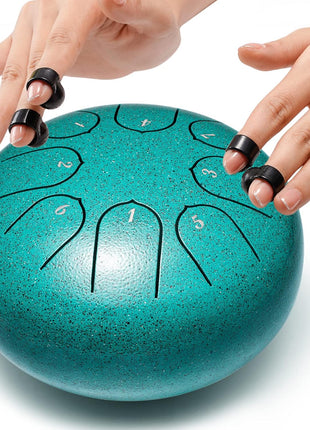 Lronbird Steel Tongue Drum 6 Inch 8 Notes Rain Drum Style Gift | Calming, Relaxation, Meditation, Education, Musical Instrument for Adults Beginners (Malachite)