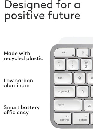 Logitech MX Keys S for Mac, Wireless Keyboard, Fluid, Precise Laptop-Like Typing, Programmable Keys, Backlit, Bluetooth USB C Rechargeable for MacBook Pro, MacBook Air, iMac, iPad - Pale Grey