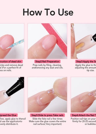 Curvlife Newly Upgraded Quick Drying 10g Semi Solid Nail Glue with 10ml Remover for Press On Nails Tips No Need for UV Lamp Long Lasting Fake Acrylic Nails Kit Glue Gel