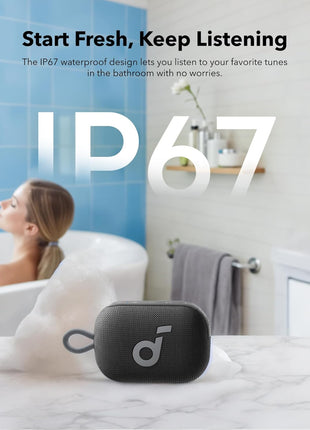 Soundcore Select 4 Go Bluetooth Shower Speaker by Anker, IP67 Waterproof/Dustproof, Ultra-Portable Bluetooth Speaker, 20H Playtime, Floatable, Powerful Sound, Electronics for Outdoors/Home/Travel
