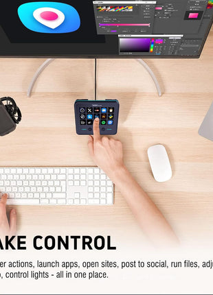 VSDINSIDE Macro Keypad, Stream Controller Deck Gaming Streaming Shortcut Keyboard, 18 Programmable Keys Customizable Visual AI Pad USB Soundboard for OBS, YouTube, Desk Office Setup, Laptop, PC, Mac