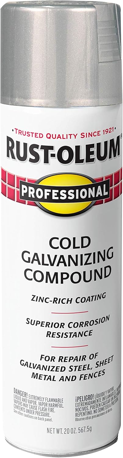 Rust-Oleum 7585838 Cold Gray Professional Galvanizing Compound Spray, 20 Oz