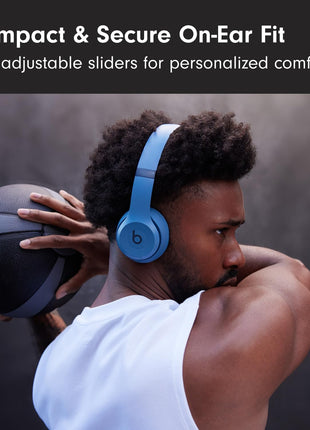 Beats Solo 4 - Wireless On-Ear Bluetooth Headphones, Up to 50-Hour Battery Life, Ultra-Lightweight Comfort, Powerful and Balanced Sound, Apple & Android Compatible - Slate Blue