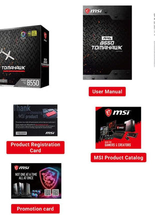 MSI MAG B550 Tomahawk Gaming Motherboard (AMD Ryzen 5000 Series, AM4, DDR4, PCIe 4.0, SATA 6Gb/s, M.2, USB 3.2 Gen 2, HDMI/DP, 2.5Gbps LAN, ATX)