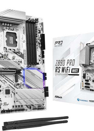 ASRock Z890 Pro RS WiFi 6E White Intel Core Ultra LGA1851 RL-ILM DDR5 8666 MHz 256 GB ATX Motherboard M.2