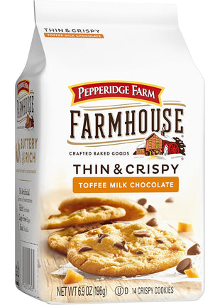 Pepperidge Farm Farmhouse Thin & Crispy Toffee Chocolate Cookies, 6.9 Oz