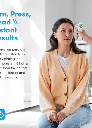 Medical Grade FSA-HSA Eligible Heavy Duty Touchless Infrared Forehead Thermometer, for Adults & Baby Digital Thermometer Gun, 1s Instant Results