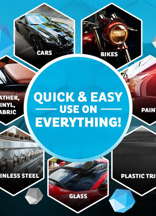 MAXLONE ™ Car Spray with Triphene® Technology, Quick Spray & Wipe All Purpose Waterless Detailer - Clean, Shine, Protect Paint, Glass, Wheels, Trim Without Pre-Washing (2, 20oz w 4 Micro Fiber Cloth)