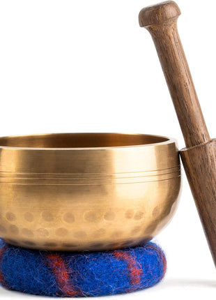 Handcrafted Tibetan Singing Bowl Set – 3.5" Sound Bowl for Meditation, Sound Healing & Yoga – Healing Instrument with Wooden Striker & Cushion – Authentic Hand-Hammered in Nepal