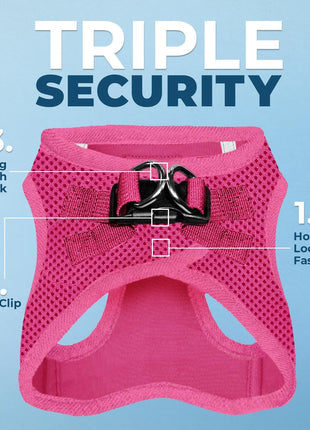 Best Pet Supplies Voyager Step-in Air Harness - All Weather Mesh, Reflective, No Pull Harness for Dogs, Cats - Secure with Hook & Loop Fastener, Buckle, Double D-Rings - Fuchsia, S