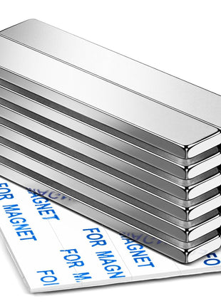 DIYMAG Strong Magnets, 12 Pack Neodymium Magnetic Strips Adhensive Backing | Industrial Rare Earth Flat Magnet Bar Heave Duty for Fridge, Whiteboard, Classroom, Science and Craft 2.36 x 0.39 x 0.12 Inch