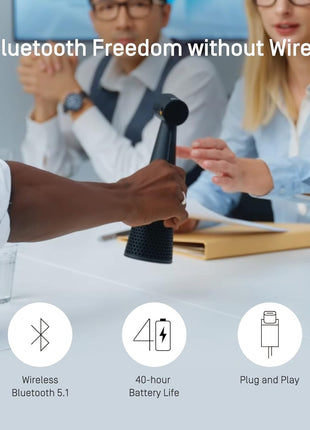 IPEVO Vocal AI Beamforming Bluetooth Speakerphone for Conferencing, Video Calls, Online Meetings, Hybrid Work, Meeting Rooms, Microphone with Noise Reduction