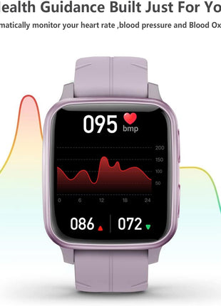FITVII Fitness Tracker, Smart Watch with 24/7 Blood Pressure Heart Rate and Blood Oxygen Monitor, Sleep Tracker with Calorie Step Counter, IP68 Waterproof Activity Tracker for Women Men Android iOS