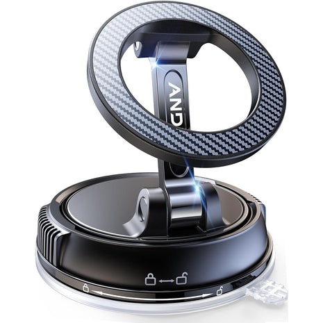 ANDERY Car Phone Holder for Magsafe [78+LBS Strongest Suction & 2400gf Magnetic] 360° Adjustable Car Phone Mount, Phone Holders for Your Car for iPhone 17 Pro Max 16 15 14 13 12 Plus Air, Carbon Fiber