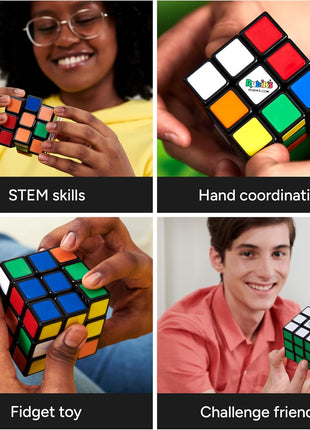 Rubik's Cube The Original 3x3 Puzzle Cube & Brain Teaser Fidget Toy | The World's Best-Known Puzzle, An Iconic STEM Toy That Enhances Spatial Awareness & Algorithmic Thinking Skills, Ages 8+