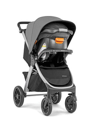 Chicco Bravo 3-in-1 Travel System, Quick-Fold Stroller with Car Seat | Camden colorway, KeyFit 30 car seat, 3 modes, UPF 50+ canopy, one-hand fold, all-wheel suspension, baby travel stroller