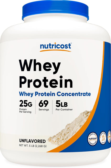 Nutricost Whey Protein Powder, Unflavored, 5 pounds   from Whey Protein Concentrate