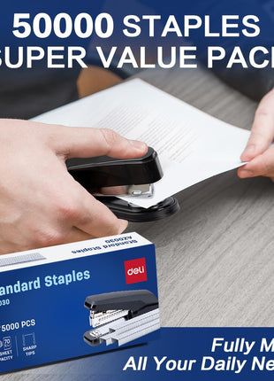 Deli Staples, 50000 Staples, 1/4'' Length, 210/Strip, 10 Boxes of 5000 Each