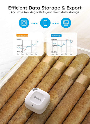Govee Bluetooth Hygrometer Thermometer, Wireless Thermometer, Mini Humidity Sensor with Notification Alert, Data Storage and Export, 262 Feet Connecting Range