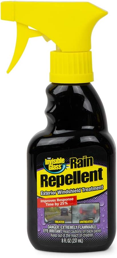 Invisible Glass 92482 Premium Rain Repellent for Exterior Window Treatment for Automotive Glass and Windshields to Protect Against Rain, Snow, and Sleet, 8 Fl Oz, Pack of 1