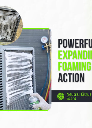 Foam Blaster AC Coil Cleaner for AC Unit | No Rinse Formula for Evaporators & Condensers | Neutral Citrus Scent