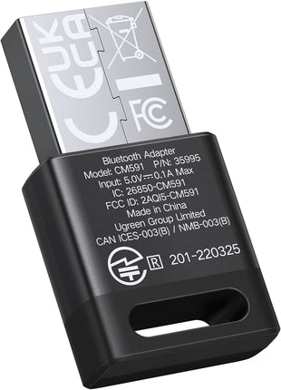UGREEN USB Bluetooth 5.3 Adapter for PC, Plug & Play for Windows 11/10/8.1, Bluetooth Dongle Receiver for Keyboard/Mouse/Headphone/Speakers/Printer