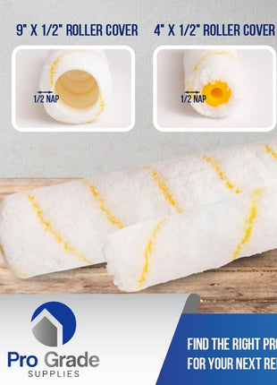 Pro Grade Paint Roller Kit, Paint Brushes, 4" & 9" Roller Covers for Walls | 10-piece set includes 2 frames & tray | Interior & exterior | Ceilings & trim | Smooth to semi-rough surfaces